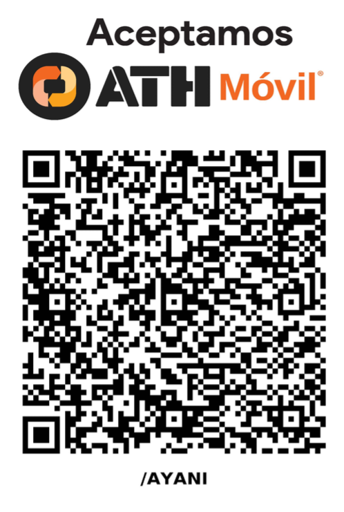 Aceptamos ATH Móvil — /AYANI. Código QR para donar
